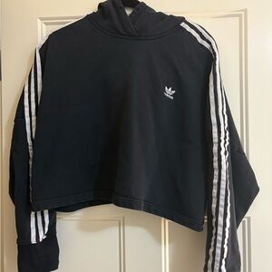 Adidas Black Cropped Hoodie